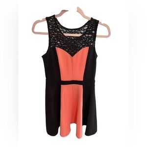 Enfocus Studio Black and Coral Formal Dress